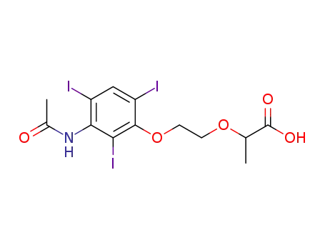 Molecular Structure of 22730-89-8 (2-[2-(3-acetamido-2,4,6-triiodo-phenoxy)ethoxy]propanoic acid)