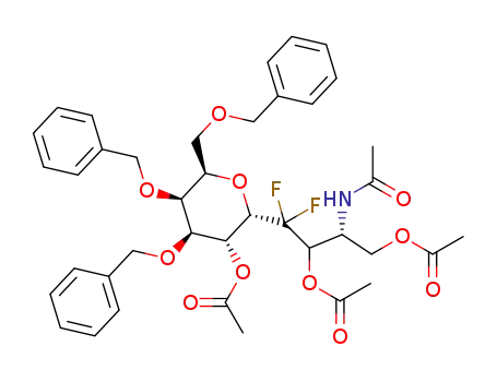 2,3,4-tri-N,O,O-acetyl-1,1-difluoro-1-(2-O-acetyl-3,4,6-tri-O-benzyl-α-D-galactopyranosyl)-3-amino-4-hydroxy-butan-2-ol
