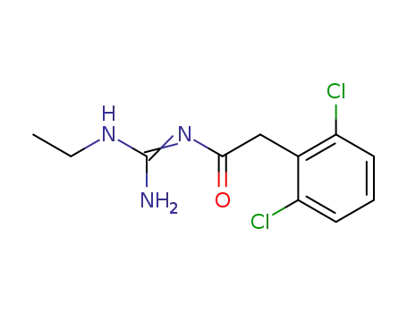 Molecular Structure of 91457-53-3 (2-(2,6-dichlorophenyl)-N-(ethylcarbamimidoyl)acetamide)