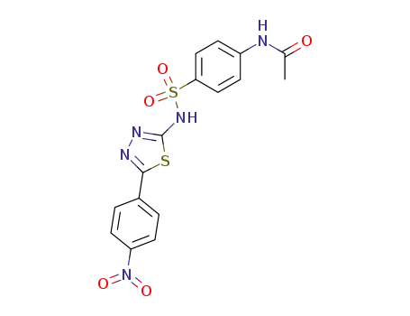Molecular Structure of 1250-63-1 (4-acetylamino-<i>N</i>-[5-(4-nitro-phenyl)-[1,3,4]thiadiazol-2-yl]-benzenesulfonamide)