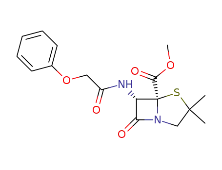 (5<i>S</i>)-3,3-dimethyl-7-oxo-6<i>c</i>-(2-phenoxy-acetylamino)-4-thia-1-aza-bicyclo[3.2.0]heptane-5<i>r</i>-carboxylic acid methyl ester