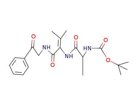 Molecular Structure of 38416-74-9 ({1-[2-Methyl-1-(2-oxo-2-phenyl-ethylcarbamoyl)-propenylcarbamoyl]-ethyl}-carbamic acid tert-butyl ester)