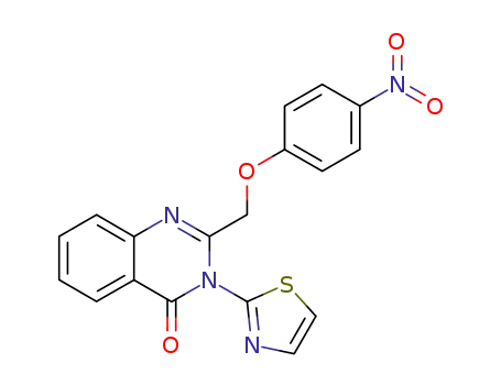 Molecular Structure of 73342-55-9 (2-[(4-nitrophenoxy)methyl]-3-(1,3-thiazol-2-yl)quinazolin-4(3H)-one)