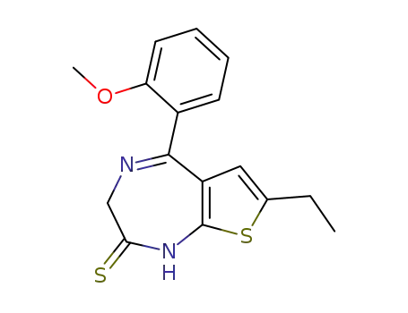 2H-Thieno[2,3-e]-1,4-diazepine-2-thione,
7-ethyl-1,3-dihydro-5-(2-methoxyphenyl)-