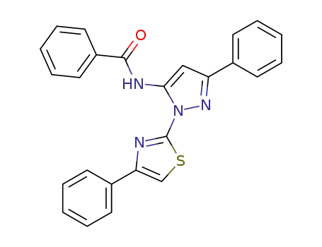 Molecular Structure of 74101-25-0 (N-[5-phenyl-2-(4-phenyl-1,3-thiazol-2-yl)pyrazol-3-yl]benzamide)