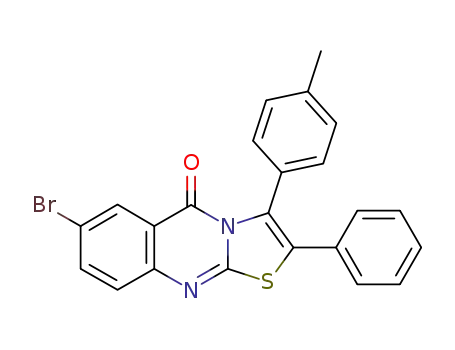 Molecular Structure of 29416-93-1 (7-bromo-2-phenyl-3-<i>p</i>-tolyl-thiazolo[2,3-<i>b</i>]quinazolin-5-one)
