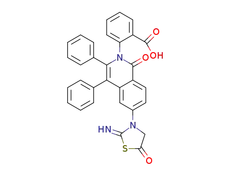 6-(2-imino-5-oxothiazolidin-3-yl)-3,4-diphenyl-2-(2-carboxilic acid)-isoquinolin-1(2H)-one