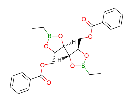 Molecular Structure of 58881-50-8 (<i>O</i><sup>1</sup>,<i>O</i><sup>6</sup>-dibenzoyl-<i>O</i><sup>2</sup>,<i>O</i><sup>3</sup>;<i>O</i><sup>4</sup>,<i>O</i><sup>5</sup>-bis-ethylboranediyl-galactitol)