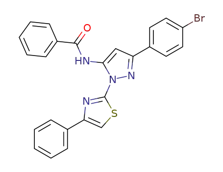 Molecular Structure of 74101-27-2 (N-[5-(4-bromophenyl)-2-(4-phenyl-1,3-thiazol-2-yl)pyrazol-3-yl]benzami de)