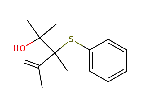 Molecular Structure of 63996-57-6 (4-Penten-2-ol, 2,3,4-trimethyl-3-(phenylthio)-)