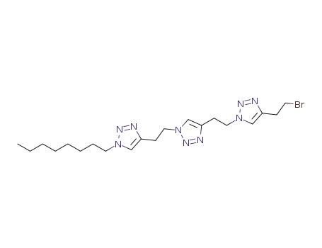 Molecular Structure of 1314581-68-4 (4-{2-[4-(2-bromoethyl)-1H-1,2,3-triazol-1-yl]ethyl}-1-[2-(1-octyl-1H-1,2,3-triazol-4-yl)ethyl]-1H-1,2,3-triazole)