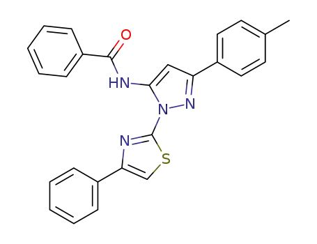 Molecular Structure of 74101-31-8 (N-[5-(4-methylphenyl)-2-(4-phenyl-1,3-thiazol-2-yl)pyrazol-3-yl]benzam ide)