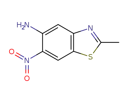 Molecular Structure of 101420-68-2 (Benzothiazole, 5-amino-2-methyl-6-nitro- (6CI))