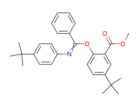 Molecular Structure of 59238-70-9 (5-tert-Butyl-2-[N-(4-tert-butyl-phenyl)-benzimidoyloxy]-benzoic acid methyl ester)