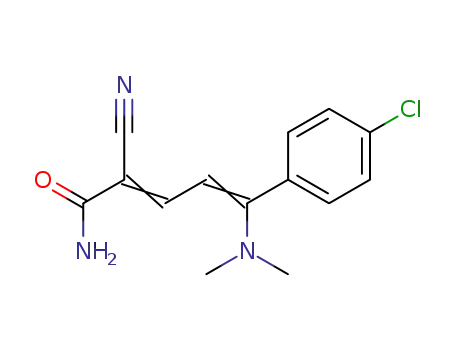 Molecular Structure of 62090-11-3 (2,4-Pentadienamide, 5-(4-chlorophenyl)-2-cyano-5-(dimethylamino)-)