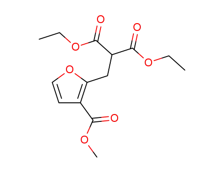 Molecular Structure of 64261-11-6 (Propanedioic acid, [[3-(methoxycarbonyl)-2-furanyl]methyl]-, diethyl
ester)