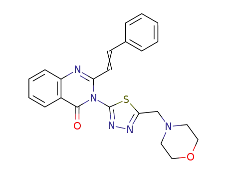 3-(5-morpholin-4-ylmethyl-[1,3,4]thiadiazol-2-yl)-2-styryl-3<i>H</i>-quinazolin-4-one