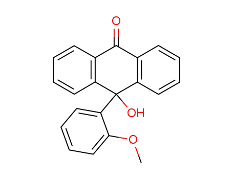 Molecular Structure of 6340-06-3 (10-hydroxy-10-(2-methoxyphenyl)anthracen-9-one)