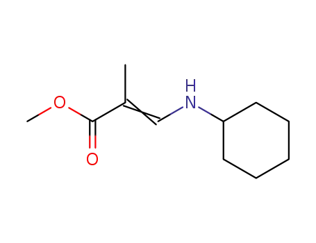 Molecular Structure of 92050-45-8 (2-Propenoic acid, 3-(cyclohexylamino)-2-methyl-, methyl ester)