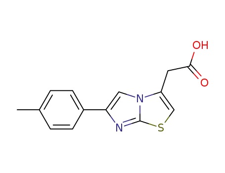 Molecular Structure of 68347-94-4 ((6-P-TOLYL-IMIDAZO[2,1-B]THIAZOL-3-YL)-ACETIC ACID)