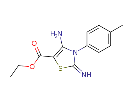 Molecular Structure of 23993-24-0 (4-amino-3-p-tolyl-5-carbethoxy-2-imino-4-thiazoline)