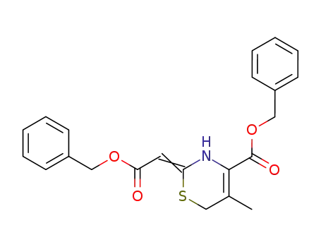 Molecular Structure of 6807-58-5 (2-benzyloxycarbonylmethylene-5-methyl-3,6-dihydro-2<i>H</i>-[1,3]thiazine-4-carboxylic acid benzyl ester)