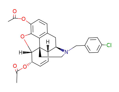 Molecular Structure of 20827-64-9 (3,6α-diacetoxy-17-(4-chloro-benzyl)-4,5α-epoxy-morphin-7-ene)