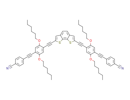 2,7-bis-{4-[4-(4-cyanophenylethynyl)2,5-bis(hexyloxy)phenyl]ethynylphenyl}benzo[2,1b:3,4-b']dithiophene