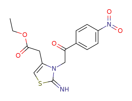 {2-imino-3-[2-(4-nitro-phenyl)-2-oxo-ethyl]-2,3-dihydro-thiazol-4-yl}-acetic acid ethyl ester