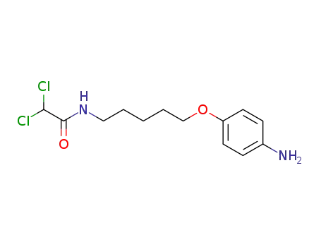 Molecular Structure of 101264-04-4 (N-(5-(p-Aminophenoxy)pentyl)-2,2-dichloroacetamide)