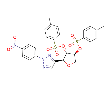 Molecular Structure of 107543-44-2 ((2<i>S</i>)-2<i>r</i>-[2-(4-nitro-phenyl)-2<i>H</i>-[1,2,3]triazol-4-yl]-3<i>t</i>,4<i>c</i>-bis-(toluene-4-sulfonyloxy)-tetrahydro-furan)