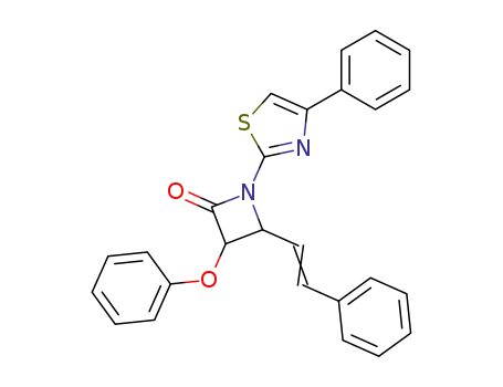 Molecular Structure of 72192-76-8 (2-Azetidinone, 3-phenoxy-4-(2-phenylethenyl)-1-(4-phenyl-2-thiazolyl)-)