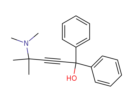 Molecular Structure of 16628-28-7 (4-(dimethylamino)-4-methyl-1,1-diphenyl-2-pentyn-1-ol)