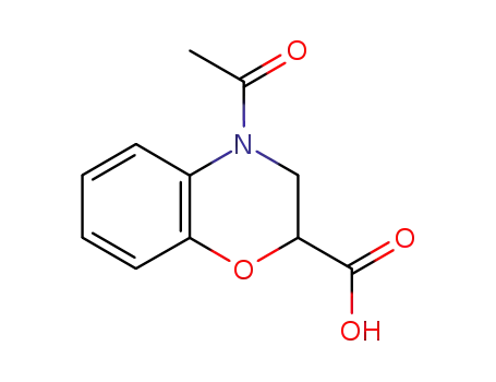 Molecular Structure of 92288-75-0 (4-ACETYL-3,4-DIHYDRO-2H-1,4-BENZOXAZINE-2-CARBOXYLIC ACID)