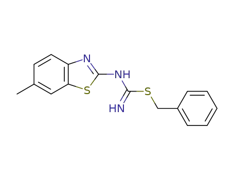Molecular Structure of 92969-21-6 (Carbamimidothioic acid, (6-methyl-2-benzothiazolyl)-, phenylmethylester)