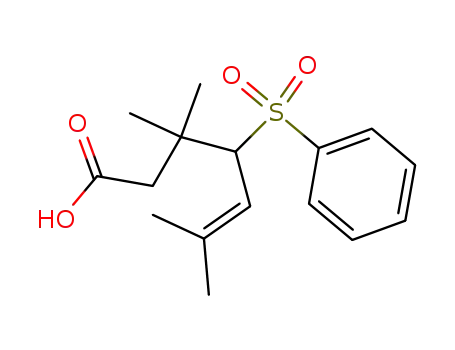 3,3,6-Trimethyl-4-phenylsulfonyl-Δ(5)-heptensaeure