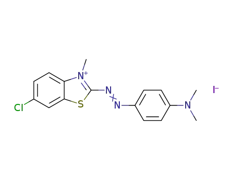 Molecular Structure of 20440-38-4 (Benzothiazolium, 6-chloro-2-[[4-(dimethylamino)phenyl]azo]-3-methyl-,
iodide)