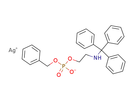 Molecular Structure of 19874-85-2 (Phosphoric acid, mono(phenylmethyl)
mono[2-[(triphenylmethyl)amino]ethyl] ester, monosilver(1+) salt)