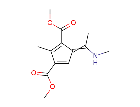 Molecular Structure of 13061-79-5 (2-Methyl-5-[1-(methylamino)ethylidene]-1,3-cyclopentadiene-1,3-dicarboxylic acid dimethyl ester)
