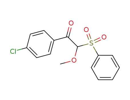 Molecular Structure of 49538-11-6 (Ethanone, 1-(4-chlorophenyl)-2-methoxy-2-(phenylsulfonyl)-)