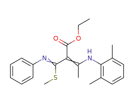 (Z)-3-(2,6-Dimethyl-phenylamino)-2-{methylsulfanyl-[(Z)-phenylimino]-methyl}-but-2-enoic acid ethyl ester