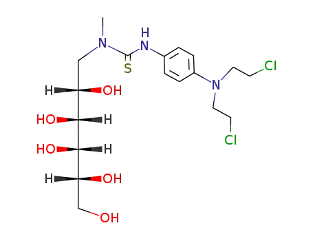 Molecular Structure of 7115-59-5 (1-<Methyl-(4-<bis-(2-chlor-ethyl)-amino>-phenyl-thiocarbamoyl)-amino>-1-desoxy-D-dulcit)