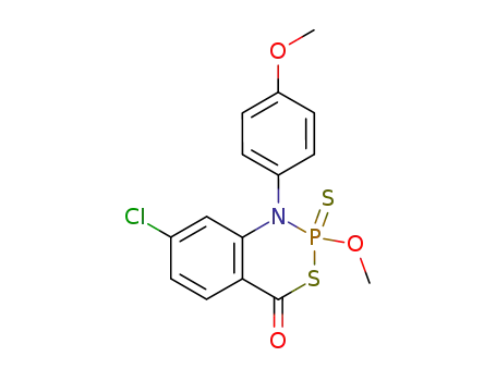 7-chloro-2-methoxy-1-(4-methoxy-phenyl)-2-thioxo-1,2-dihydro-2λ<sup>5</sup>-benzo[<i>d</i>][1,3,2]thiazaphosphinin-4-one