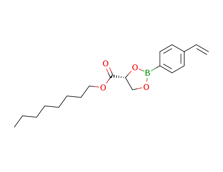 Molecular Structure of 55032-30-9 ((<i>R</i>)-2-(4-vinyl-phenyl)-[1,3,2]dioxaborolane-4-carboxylic acid octyl ester)