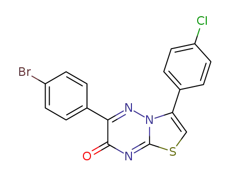 Molecular Structure of 1258875-43-2 (3-(4-chlorophenyl)-6-(4-bromophenyl)-7H-thiazolo[3,2-b][1,2,4]triazin-7-one)