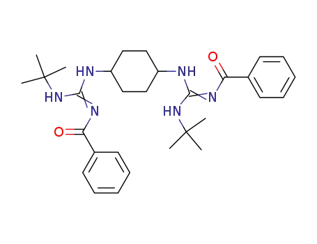N.N'-Bis-<benzoyl-tert-butyl-formamidinyl>-1.4-cyclohexyl-diamin