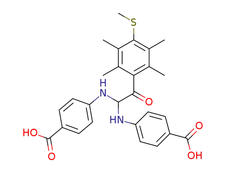 2,3,5,6-Tetramethyl-4-methylthiophenylglyoxal-N,N-bis-(p-carboxy)-anilino-acetal