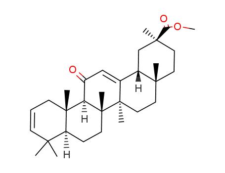 Molecular Structure of 10301-75-4 (11-Oxooleana-2,12-dien-30-oic acid methyl ester)