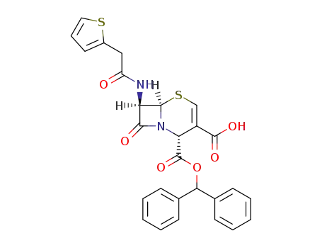 (6<i>R</i>)-8-oxo-7<i>t</i>-(2-thiophen-2-yl-acetylamino)-(6<i>r</i><i>H</i>)-5-thia-1-aza-bicyclo[4.2.0]oct-3-ene-2<i>c</i>,3-dicarboxylic acid 2-benzhydryl ester