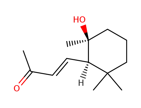Molecular Structure of 113084-09-6 ((+/-)-4<i>t</i>-(2<i>c</i>-hydroxy-2<i>t</i>,6,6-trimethyl-cyclohex-<i>r</i>-yl)-but-3-en-2-one)